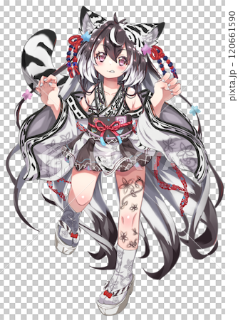 立ち絵素材「白虎の娘」女の子表情3 立ち絵素材「白虎の娘」女の子表情3 120661590