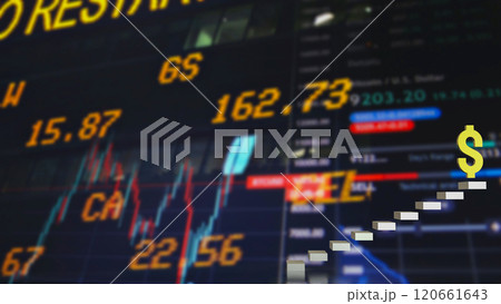 The dollar symbol on stair for Business  or idea concept 3d rendering. 120661643
