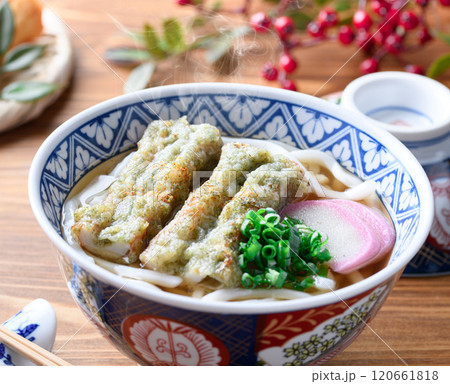 竹輪の磯辺揚げうどん 120661818