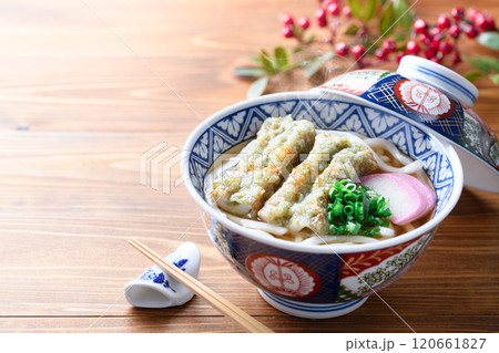 竹輪の磯辺揚げうどん 竹輪の磯辺揚げうどん 120661827