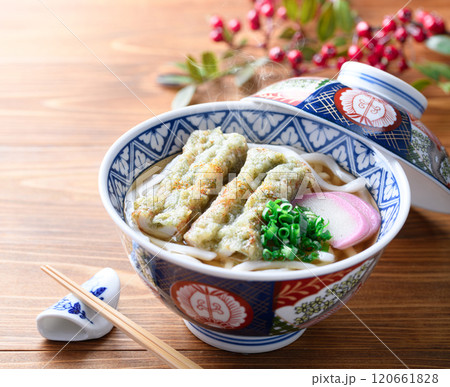竹輪の磯辺揚げうどん 竹輪の磯辺揚げうどん 120661828
