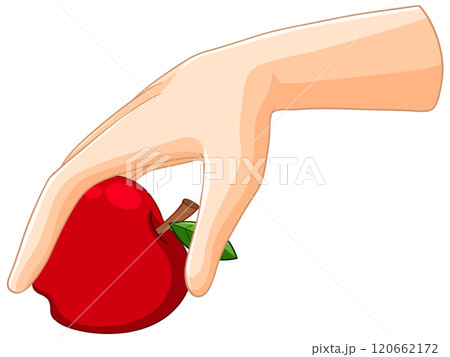 Hand Holding a Red Apple 120662172