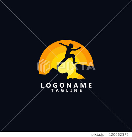 jumping adventure  template logo design 120662573