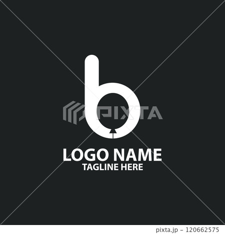 letter B negative space balloon logo 120662575