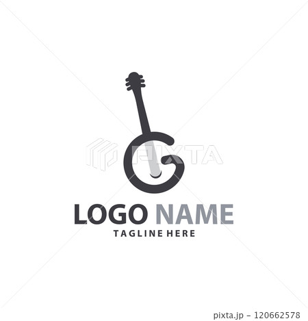 letter G guitar template logo design 120662578