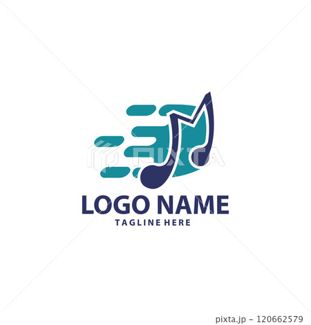 letter M express music template logo design 120662579