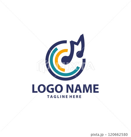 letter M vinyl music template logo design 120662580