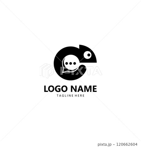 chat chameleon logo design vector 120662604