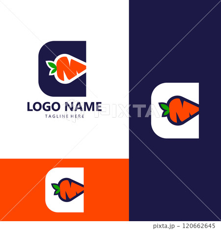 letter c carrot logo design vector 120662645