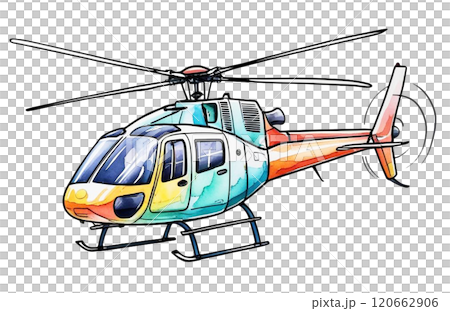 カラフルなヘリコプター 120662906