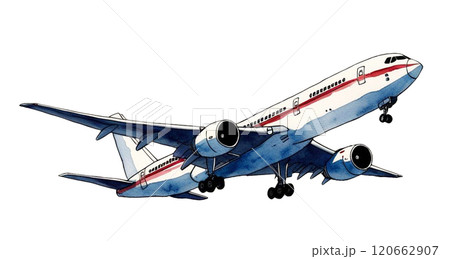 空飛ぶ飛行機（大型ジェット） 120662907