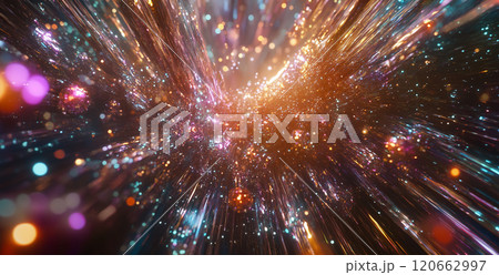 カラフルな光の粒のイメージ 120662997