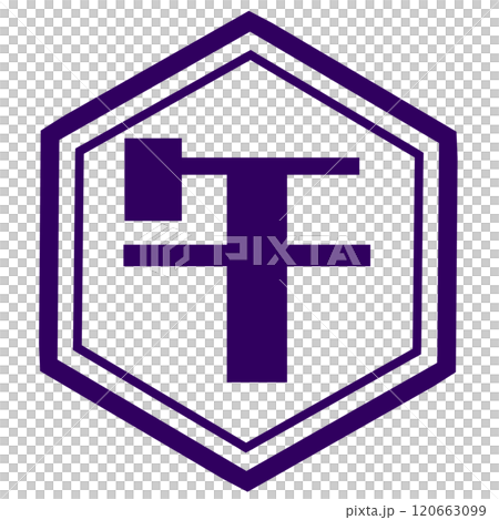 Purple hexagonal horse 120663099