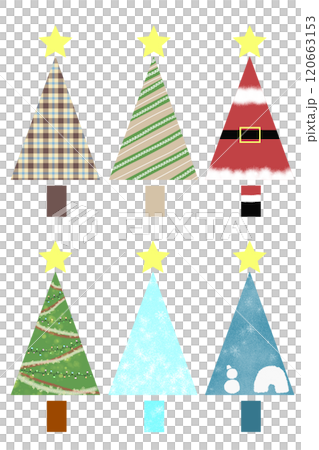 クリスマス　ツリー　セット　サンタクロース　チェック 120663153