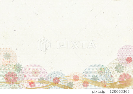 日本伝統の和柄模様の和紙素材 日本伝統の和柄模様の和紙素材 120663363