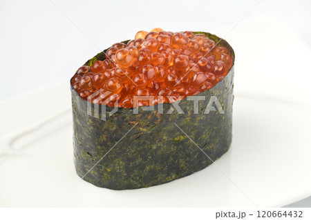 Ikura sushi or salmon roe sushi 120664432