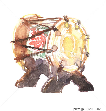 水彩で描いた鞨鼓のイラスト 水彩で描いた鞨鼓のイラスト 120664658