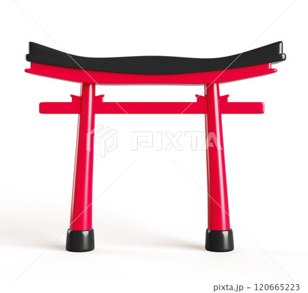 3d japanese red torii gate isolated render icon. Temple entrance shinto shrine japan, symbol of shintoism. Oriental wooden arch with pillars and crossbars, asian architecture element. 3D illustration 3d japanese red torii gate isolated render icon. Temple entrance shinto shrine japan, symbol of shintoism. Oriental wooden arch with pillars and crossbars, asian architecture element. 3D illustration 120665223
