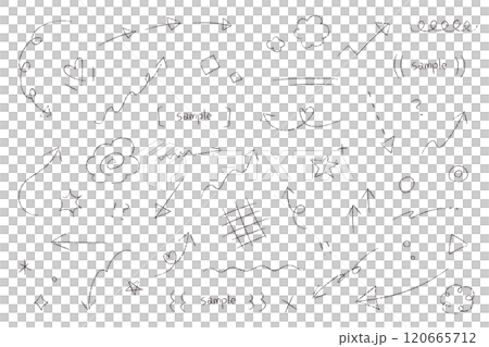 Hand drawn illustration material set Hand drawn illustration material set 120665712