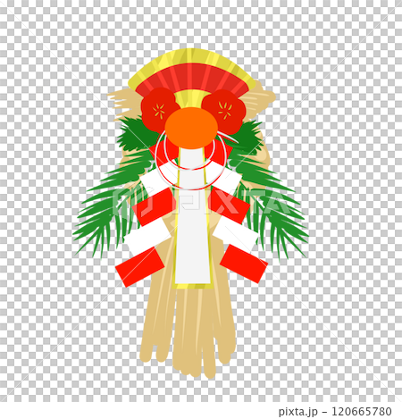 Illustration of New Year's shimenawa decoration 120665780