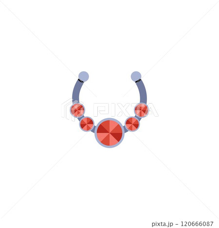 Vector illustrations of round titanium earrings for nose piercing on a white background. 120666087
