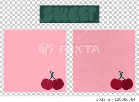 Pink Cherry Paper With Green Tape Memo Paper Memo Pad Note Pad Paper Post It Digital Blank Paper Blank Note 120666364