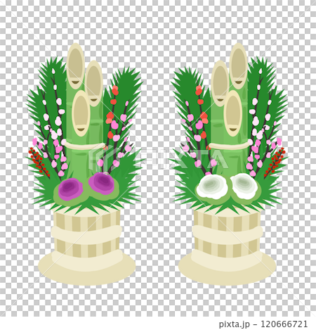 Simple illustration of New Year's Kadomatsu 120666721