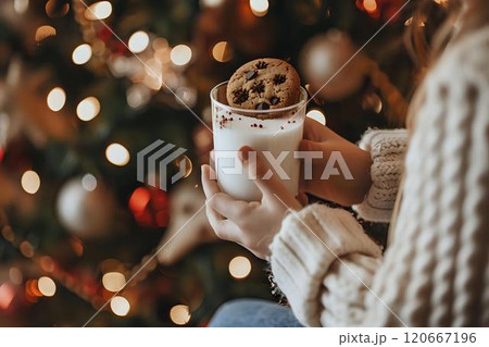 Cozy Holiday Milk and Cookie Treat 120667196