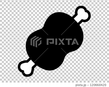 骨付き肉のアイコン（シルエット） 120668420