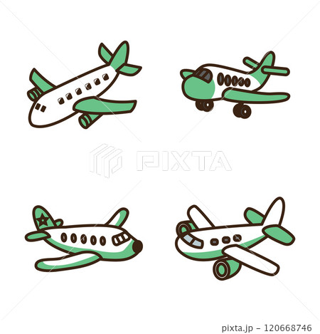 Set of Little Plane Airplane Aircraft Transportation Travel in Airport Flying in the Sky Set of Little Plane Airplane Aircraft Transportation Travel in Airport Flying in the Sky 120668746
