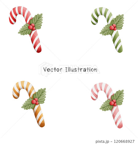 Candy Cane Christmas Watercolor - Festive Holiday Art and Seasonal Decoration 120668927
