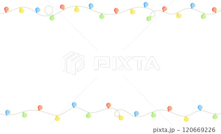 カラフルなクリスマスライトのイラスト背景 120669226