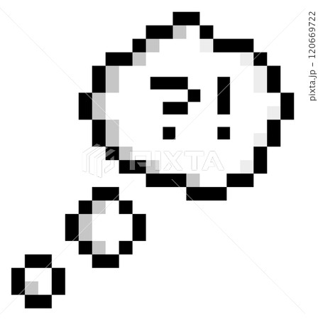 A pixelated image of a face with a question mark on it 120669722