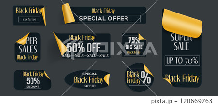 Promo badges and stickers for Black Friday sale 120669763