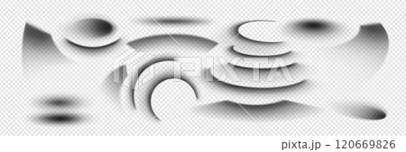 Curved shadow elements of various geometric shapes 120669826