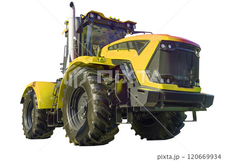 Tractor isolated white background. Farm agricultural tractor Tractor isolated white background. Farm agricultural tractor 120669934