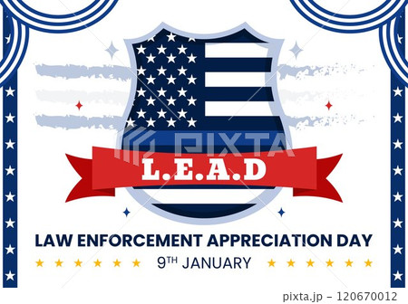 National Law Enforcement Appreciation Day or LEAD Illustration Celebrating and Showing Gratitude to Law Enforcement Officers in a Flat Background 120670012