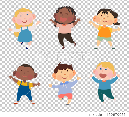 Illustration of children of various nationalities 120670051