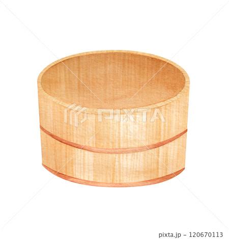 水彩手書きの桶のラスターイラスト 120670113