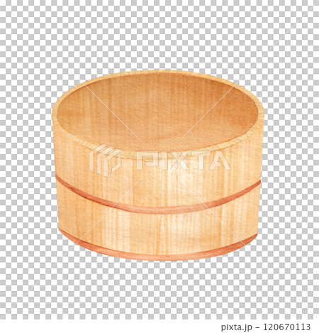 水彩手書きの桶のラスターイラスト 120670113