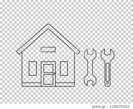 Cute house illustration, single-family home icon 120670302