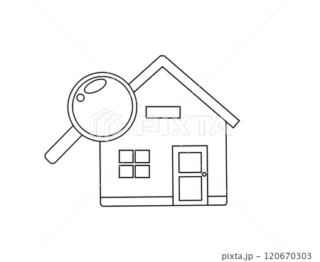 可愛い家のイラスト　一軒家のアイコン　 120670303