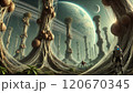 alien world, alien life flora and fauna 120670345