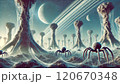 alien world, alien life flora and fauna 120670348