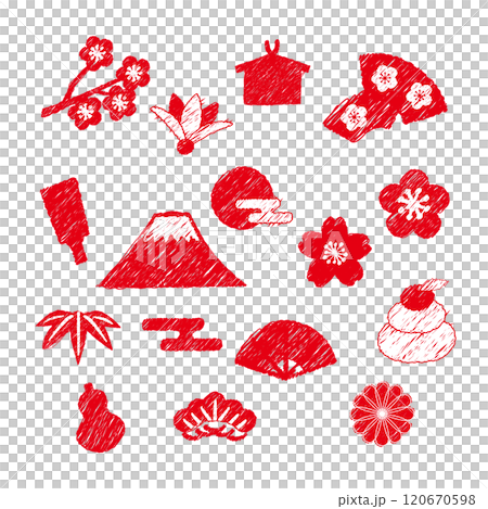 New Year, New Year's materials, New Year's cards, illustrations, hand-drawn style New Year, New Year's materials, New Year's cards, illustrations, hand-drawn style 120670598