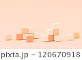 白とピンクのブロックで構成された3Dの階段　背景 120670918