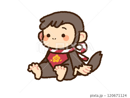 十二支の申年の猿のイラスト 120671124
