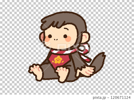 十二支の申年の猿のイラスト 120671124