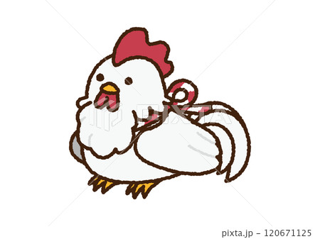 十二支の酉年のニワトリのイラスト 十二支の酉年のニワトリのイラスト 120671125
