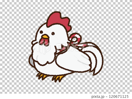 十二支の酉年のニワトリのイラスト 十二支の酉年のニワトリのイラスト 120671125